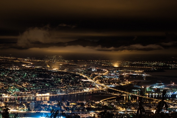 Drammen by night